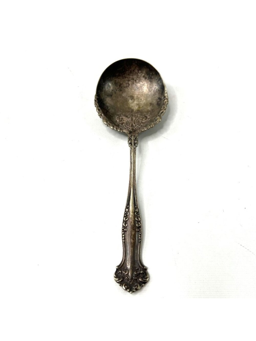 Antique 1847 Rogers Bros A1 SIlverplated Serving Spoon Ornate Floral Scroll TLC